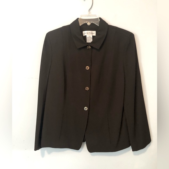 Rena Rowan 3-Piece Suit Jacket Skirt Faux Fur Removable Collar Brown - Picture 3 of 16